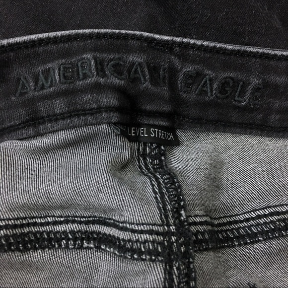AMERICAN EAGLE Jeans Highest Rise Jegging Crop Faded Black Wash Size 4 Regular - Picture 8 of 15